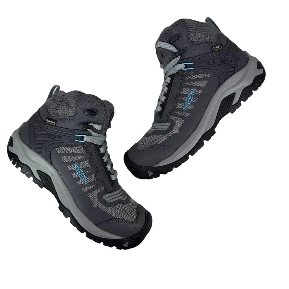 Keen‎ Reno Mid Work Boot Womens 8 Wide Carbon Toe Waterproof Grey Leather